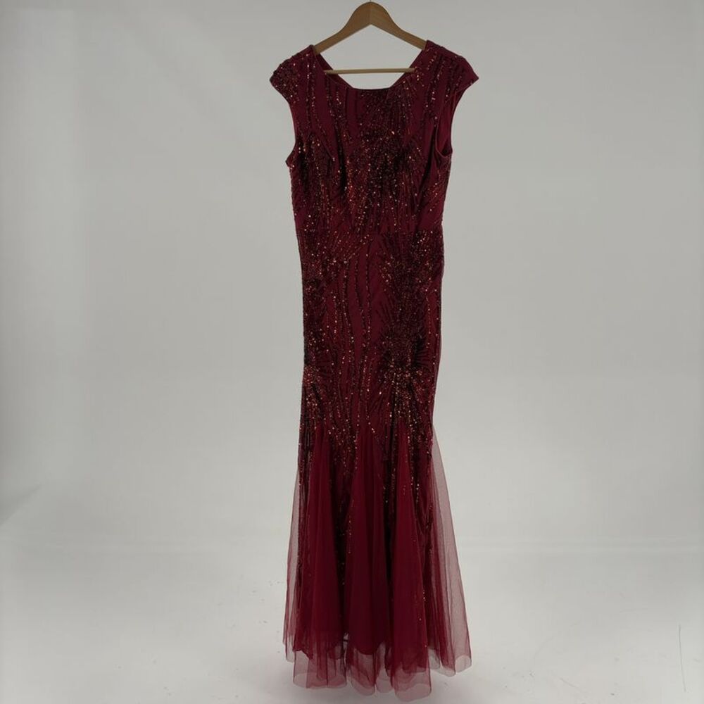 KALINNU Formal Sequin Red Maxi Dress